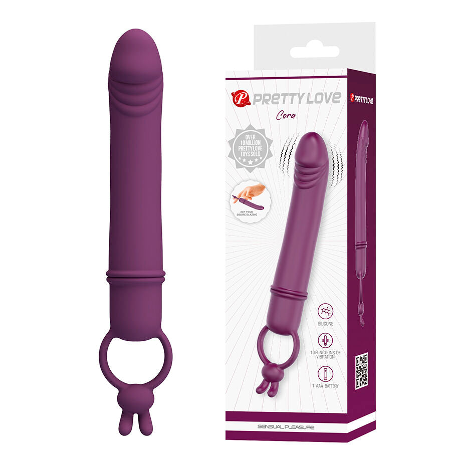 PRETTY LOVE - CORA VIBRADOR FORMA PENE CON ANILLO DE SUJECIÓN