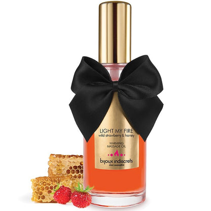 Aceite de Masaje Efecto Calor con Aroma a Fresa del Bosque - Despierta la Pasión y Fantasía con Bijoux Indiscrets