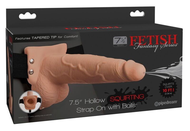 FETISH FANTASY SERIES - ARNES AJUSTABLE PENE REALISTICO CON TESTICULOS SQUIRTING 19 CM