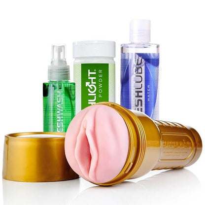 KIT FLESHLIGHT - Kit de iniciación con masturbador y lubricantes