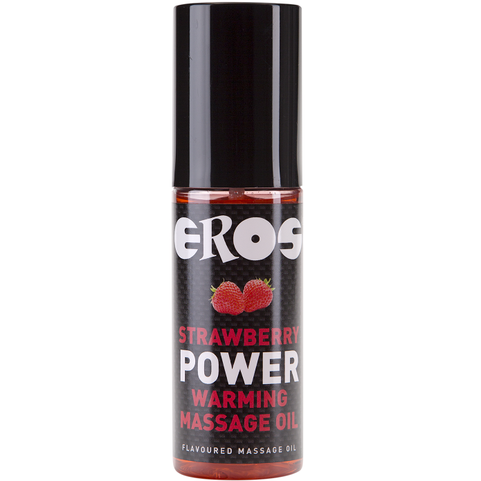 Aceite de Masaje Comestible con Efecto Calor y Sabor a Fresa - Eros Power Warming, 100 ml