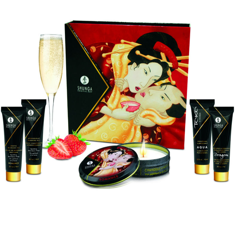Kit Erótico Shunga Secret Geisha de Fresas y Cava