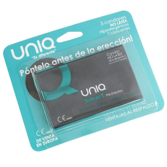 UNIQ - Preservativos Sin Látex Pre-Erección 3 Unidades, Comodidad y Sensibilidad