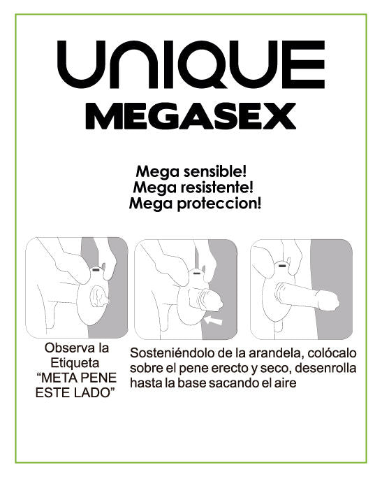 UNIQ Megasex - Condones Sensitivos sin Látex con Liguero, Pack de 3 Unidades