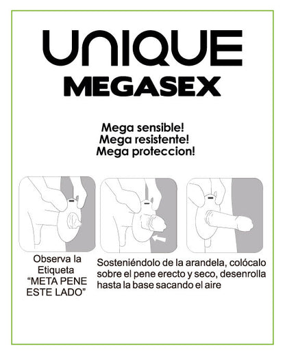 UNIQ Megasex - Condones Sensitivos sin Látex con Liguero, Pack de 3 Unidades