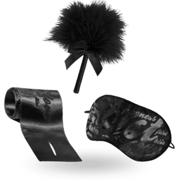 Kit Sensual de Placer: Plumero, Esposas de Satén y Antifaz Satinado para Experiencias Eróticas Inolvidables