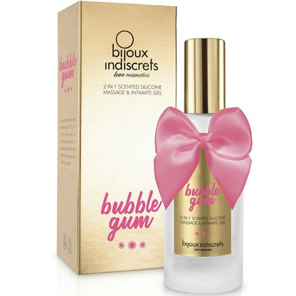 Gel 2 en 1 de Silicona con Aroma a Chicle de Fresa para Masajes y Placer Íntimo - Bijoux Indiscrets