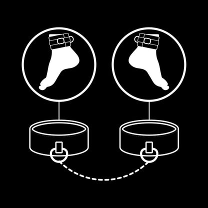 Esposas de Tobillo de Cuero Vegano con Forro de Neopreno - Fetish Submissive