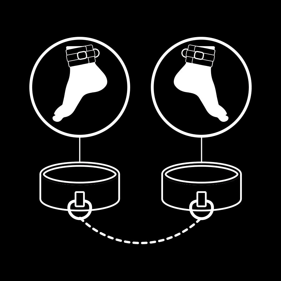 Esposas de Tobillo de Cuero Vegano con Forro de Neopreno - Fetish Submissive