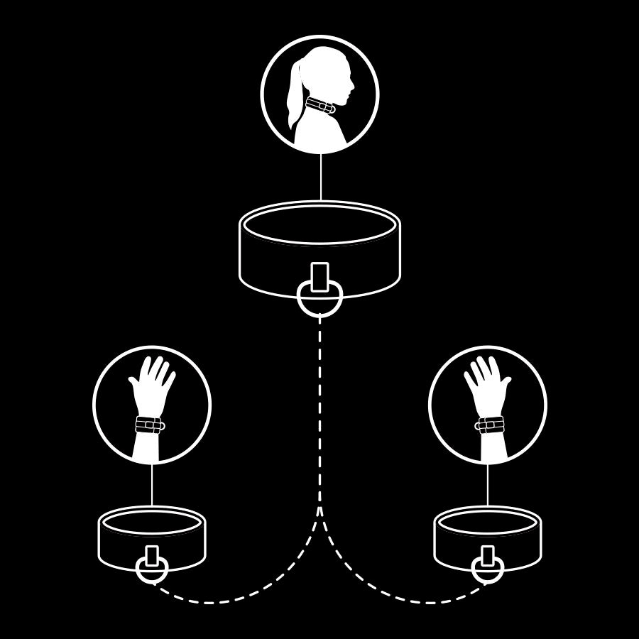 Collar y Esposas de Cuero Vegano con Forro de Neopreno - Fetish Submissive