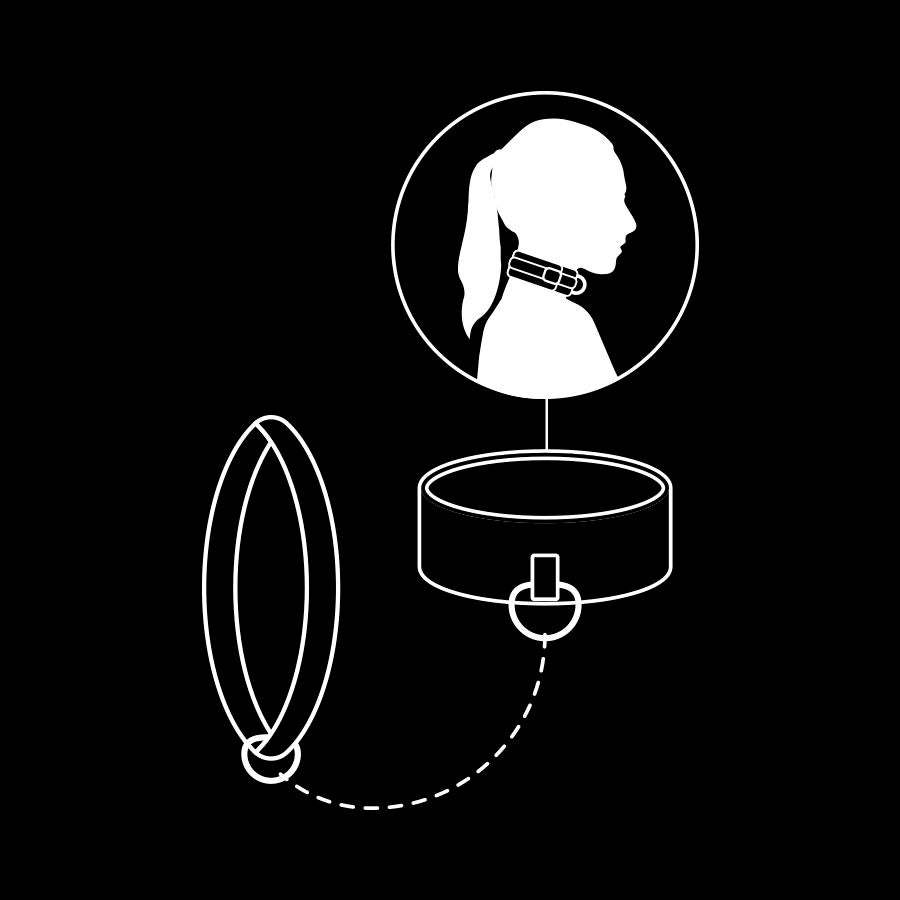 Collar Erótico con Cadena y Forro de Neopreno - Fetish Submissive