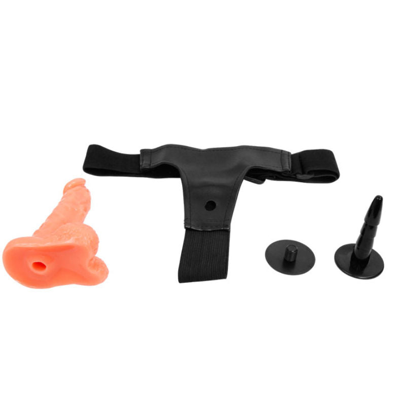 Arnés Ajustable de Vinilo con Pene Realístico para Mujer - 15.5cm, Color Natural