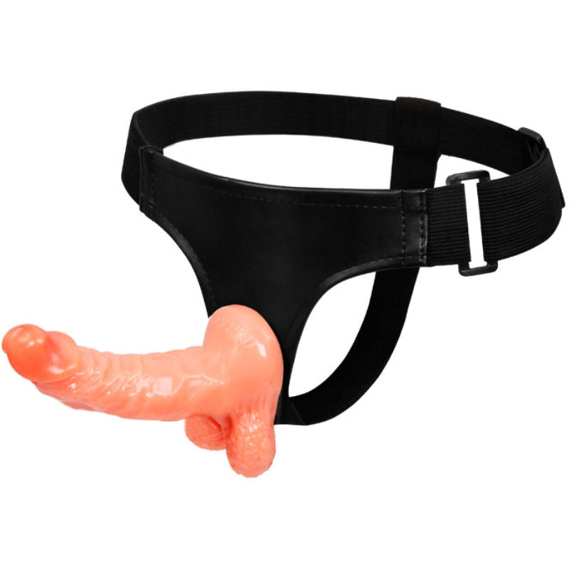 Arnés Ajustable de Vinilo con Pene Realístico para Mujer - 15.5cm, Color Natural