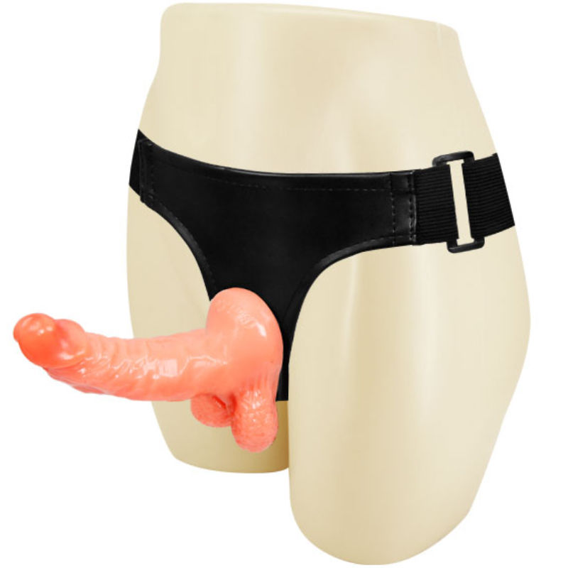 Arnés Ajustable de Vinilo con Pene Realístico para Mujer - 15.5cm, Color Natural