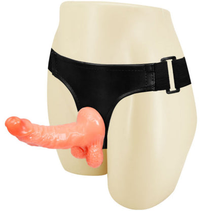 Arnés Ajustable de Vinilo con Pene Realístico para Mujer - 15.5cm, Color Natural