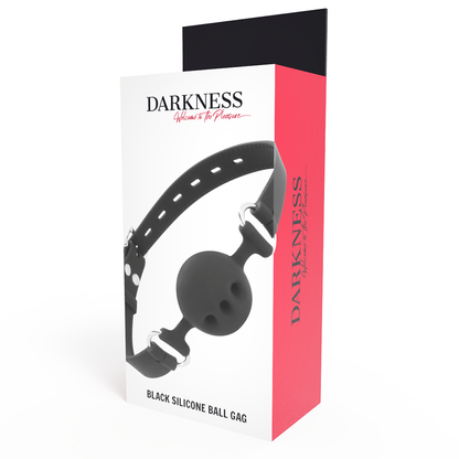 Mordaza Transpirable de Silicona Negra - Darkness
