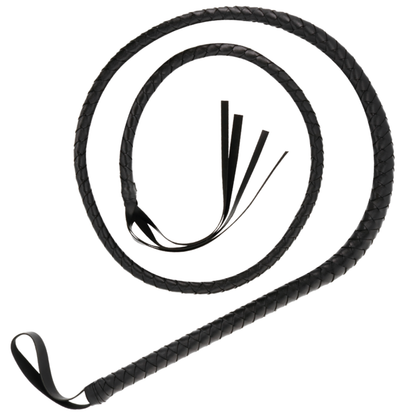 Látigo Erótico Bondage de Cuero Negro 210cm - DARKNESS