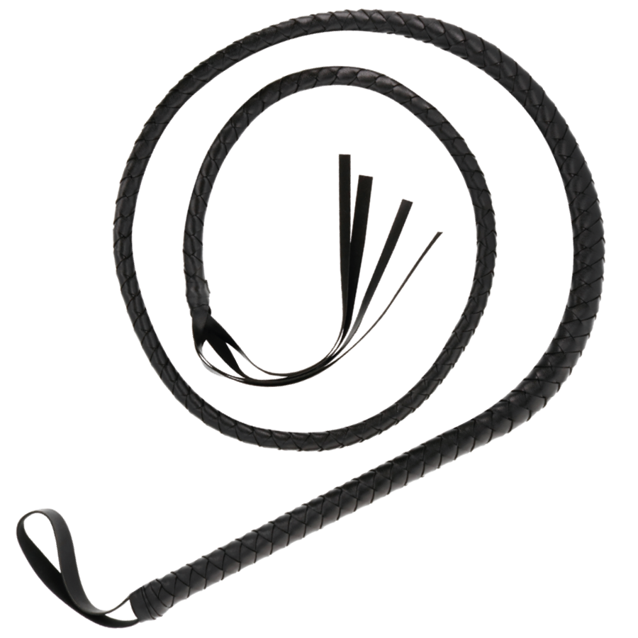 Látigo Erótico Bondage de Cuero Negro 210cm - DARKNESS