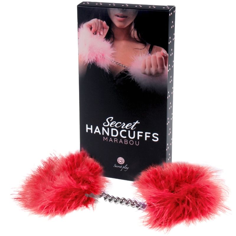 Esposas de Marabú Rojas SECRETPLAY - Sensuales Accesorios para una Experiencia Única