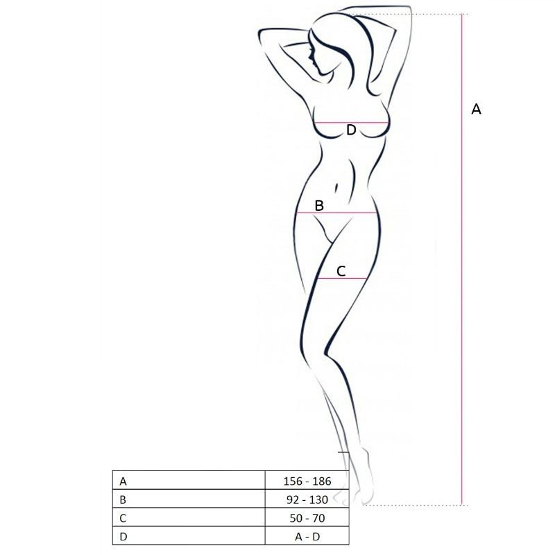 PASSION - WOMAN BS054 BODYSTOCKING ROJO TALLA ÚNICA