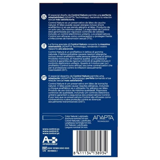 Preservativos Adapta Nature Control - Pack de 24 Unidades para Sensaciones Naturales