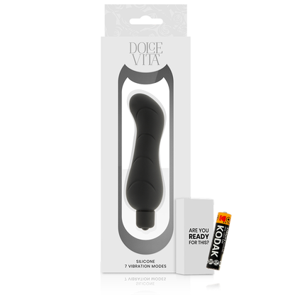 Vibrador de Punto G de Silicona Negra 'Dolce Vita' - Placer y Elegancia