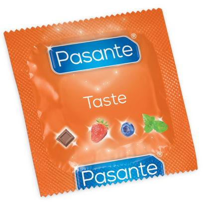 Condones Pasante Taste: 12 Piezas de Diversión de Sabores (Menta, Fresa, Chocolate y Arándano) - Veganos y CE Marcados