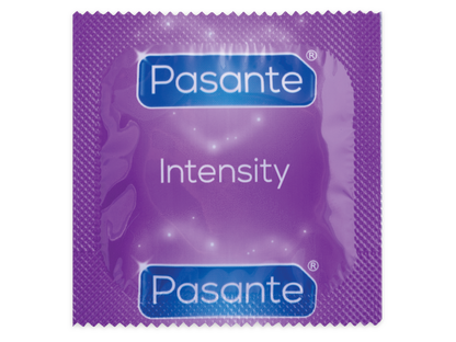 Condones Pasante Intensity con Puntos y Estrías - Paquete de 12 Unidades