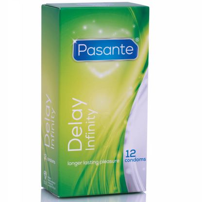 Condones Pasante Delay: Retrasa el Clímax con Lidocaína 1%, Paquete de 12, Sin Ingredientes Animales, Seguro y Cómodo