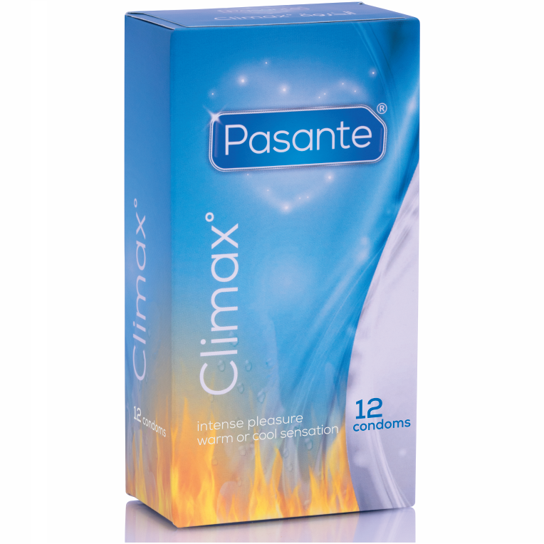Condones Pasante Climax: Pack de 12 con Efecto Calor y Frío para una Sensación Única