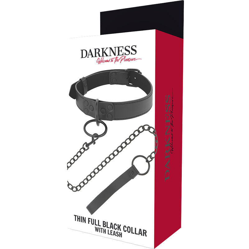 Collar Negro con Cadena - Modelo Darkness