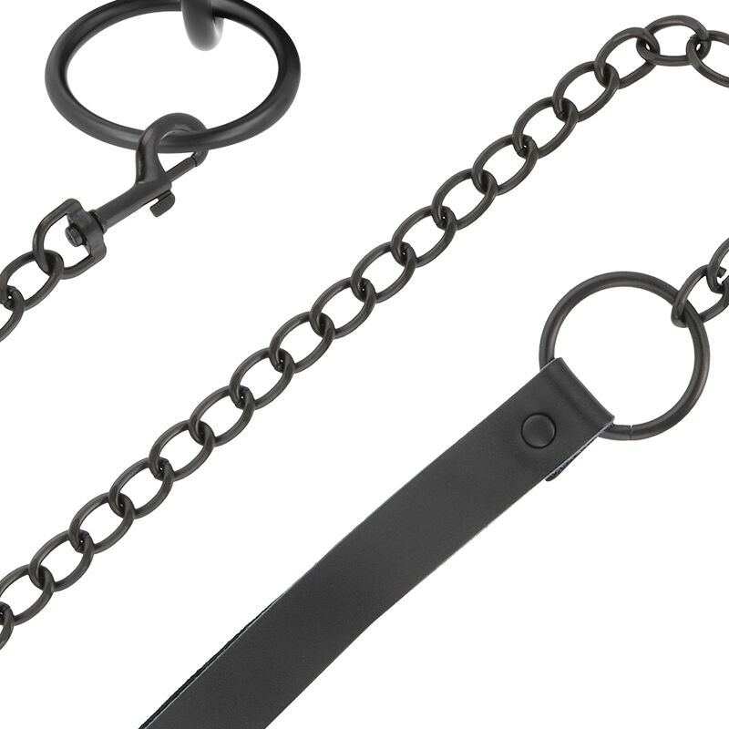 Collar Negro con Cadena - Modelo Darkness