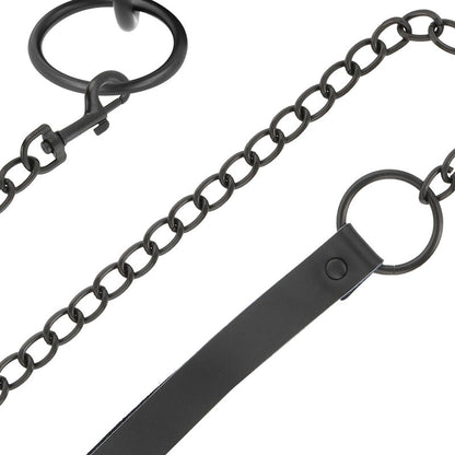 Collar Negro con Cadena - Modelo Darkness