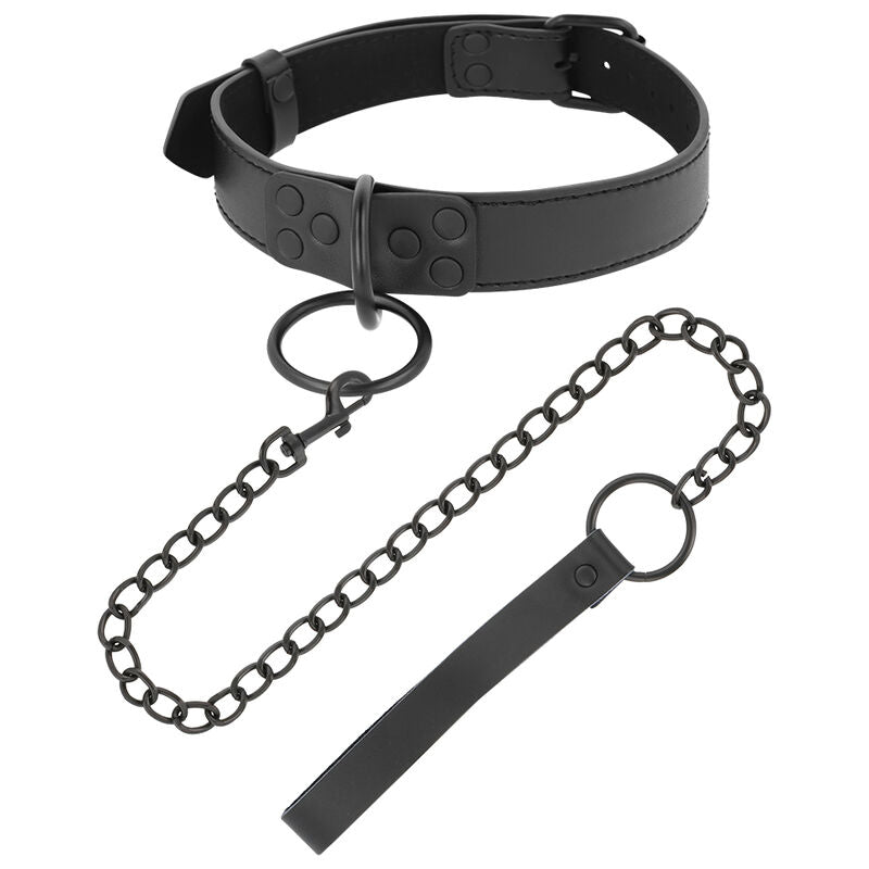 Collar Negro con Cadena - Modelo Darkness