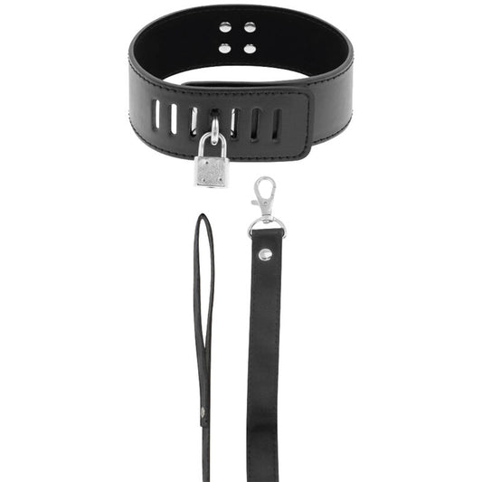 Collar BDSM con Candado Negro – Darkness Sensual Collection