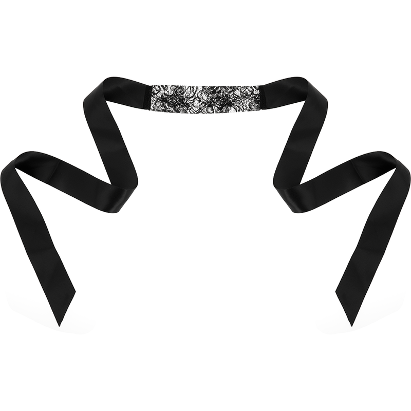 Antifaz de Encaje Negro con Cinta - Coquette Chic Desire
