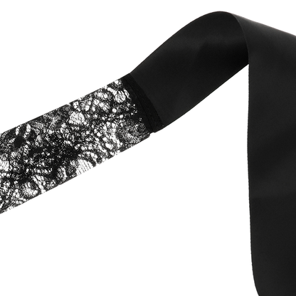 Antifaz de Encaje Negro con Cinta - Coquette Chic Desire