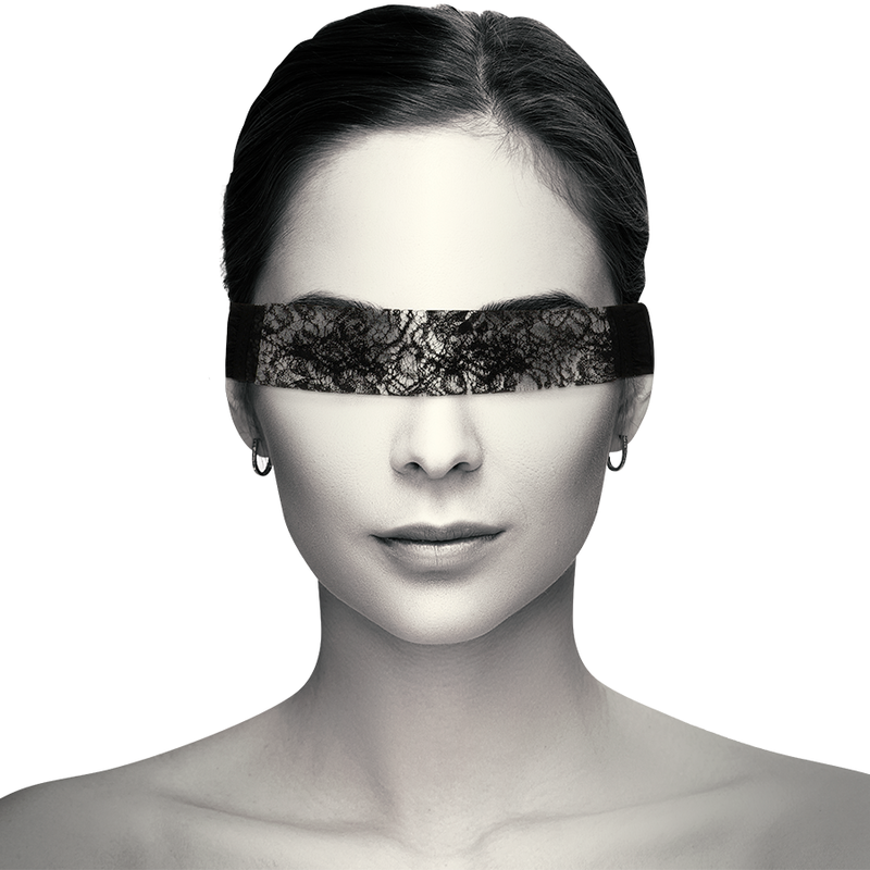 Antifaz de Encaje Negro con Cinta - Coquette Chic Desire