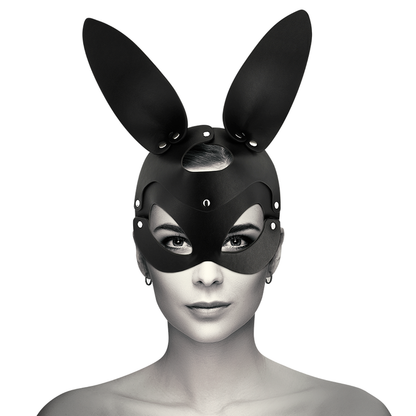 Máscara Vegana de Cuero con Orejas de Conejo - Coquette Chic Desire