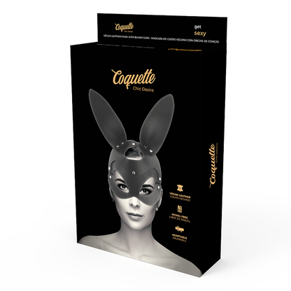 Máscara Vegana de Cuero con Orejas de Conejo - Coquette Chic Desire