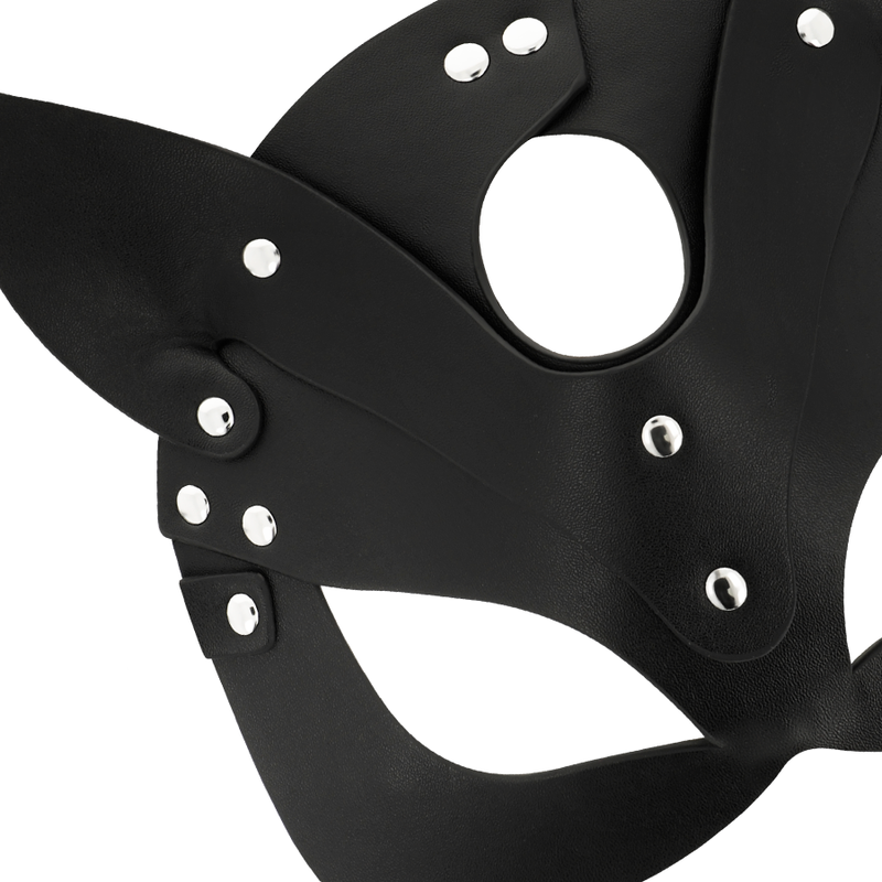 Máscara con Orejas de Gato en Cuero Vegano - Coquette Chic Desire