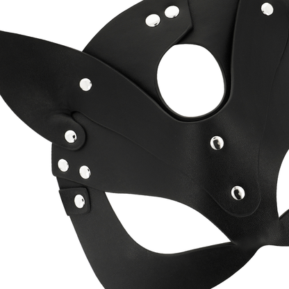 Máscara con Orejas de Gato en Cuero Vegano - Coquette Chic Desire