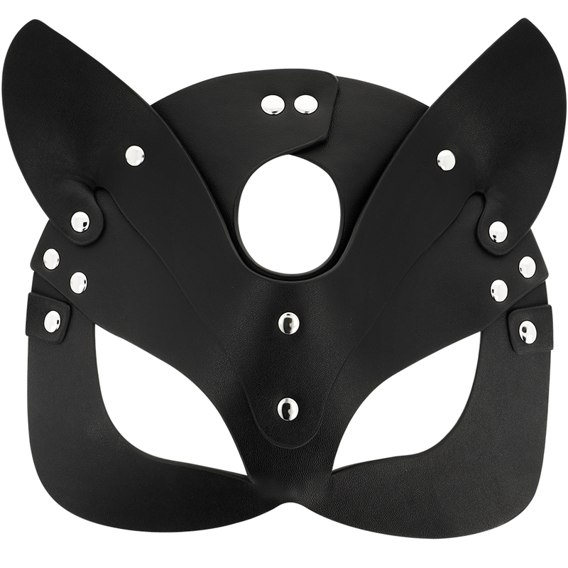 Máscara con Orejas de Gato en Cuero Vegano - Coquette Chic Desire