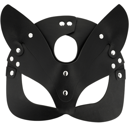 Máscara con Orejas de Gato en Cuero Vegano - Coquette Chic Desire