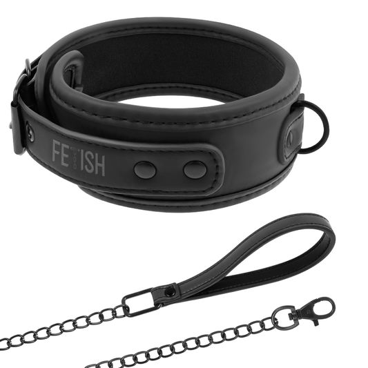 Collar Erótico con Cadena y Forro de Neopreno - Fetish Submissive