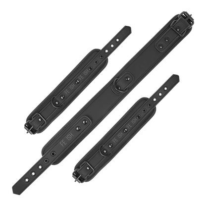 Collar y Esposas de Cuero Vegano con Forro de Neopreno - Fetish Submissive