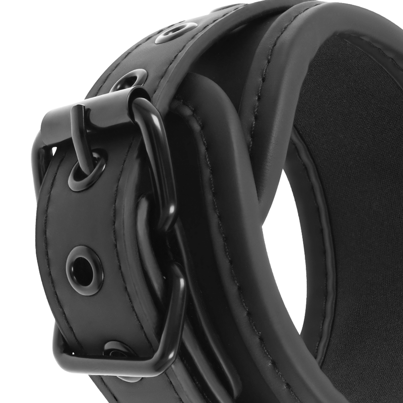 Collar y Esposas de Cuero Vegano con Forro de Neopreno - Fetish Submissive
