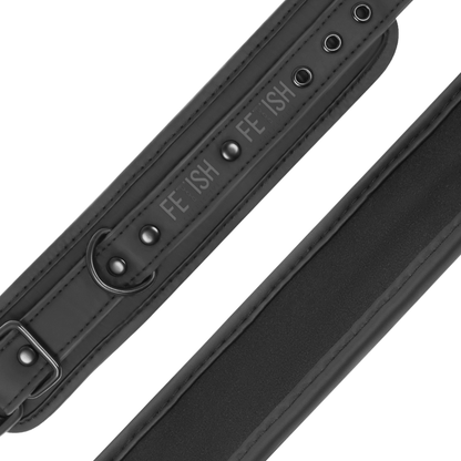 Collar y Esposas de Cuero Vegano con Forro de Neopreno - Fetish Submissive