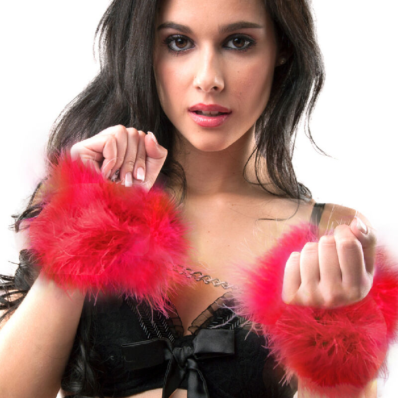 Esposas de Marabú Rojas SECRETPLAY - Sensuales Accesorios para una Experiencia Única