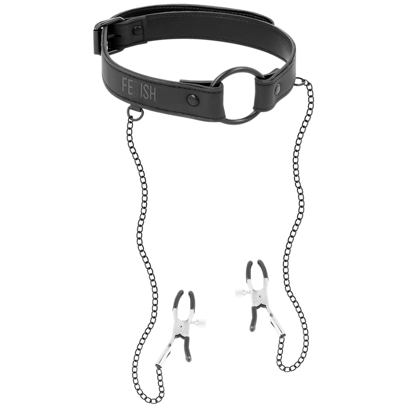 Anillo Mordaza con Pinzas para Pezones - Fetish Submissive Sensual Accesorio